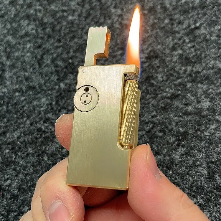 黄铜双油仓煤油打火机 侧滑轮煤油打火机 搓轮抬臂打火机 包邮