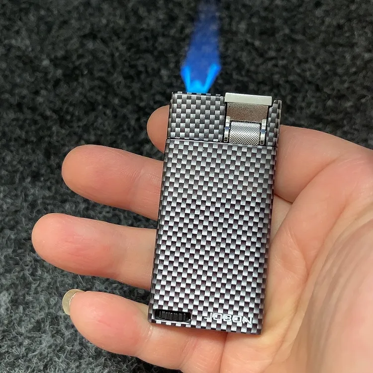 薄款充气打火机 防风扇形火焰打火机 轻薄下拉式点火打火机 包邮