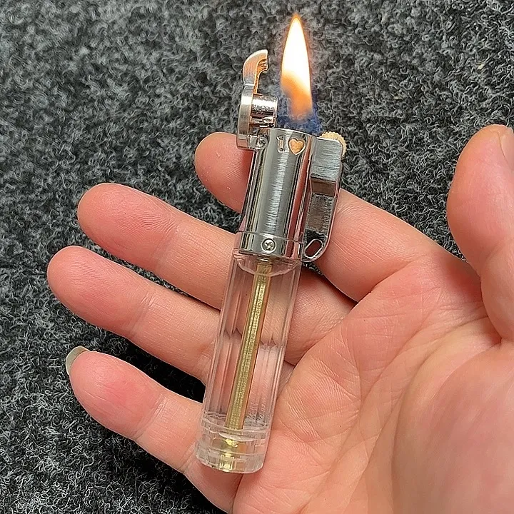 透明煤油打火机 可视油仓打火机 砂轮经典打火机 包邮
