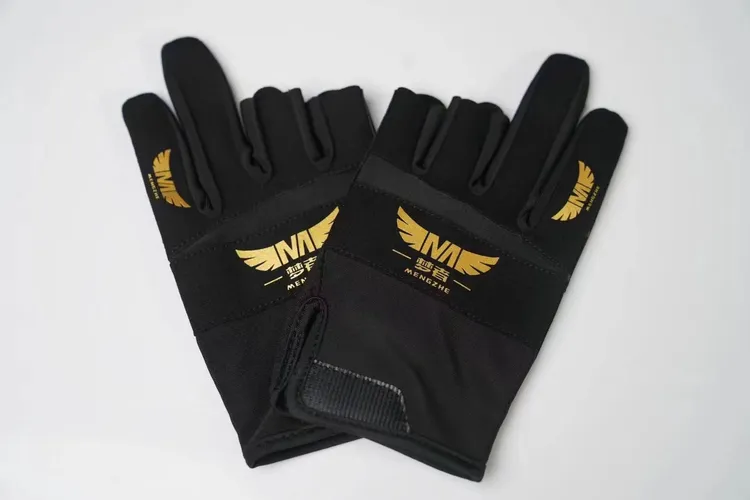 梦者新款钓鱼飞磕手套鲫鱼飞磕抓鱼透气防滑半指手指散炮保护套