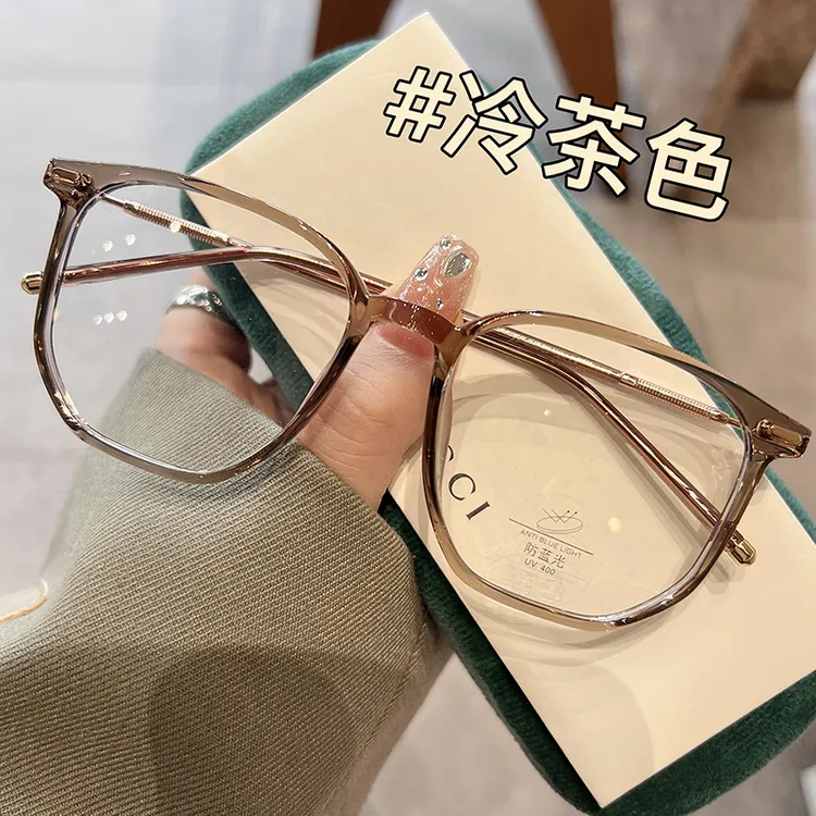 高颜值防蓝光素颜神器网红近视眼镜方脸圆脸适合验光配眼镜镜架框