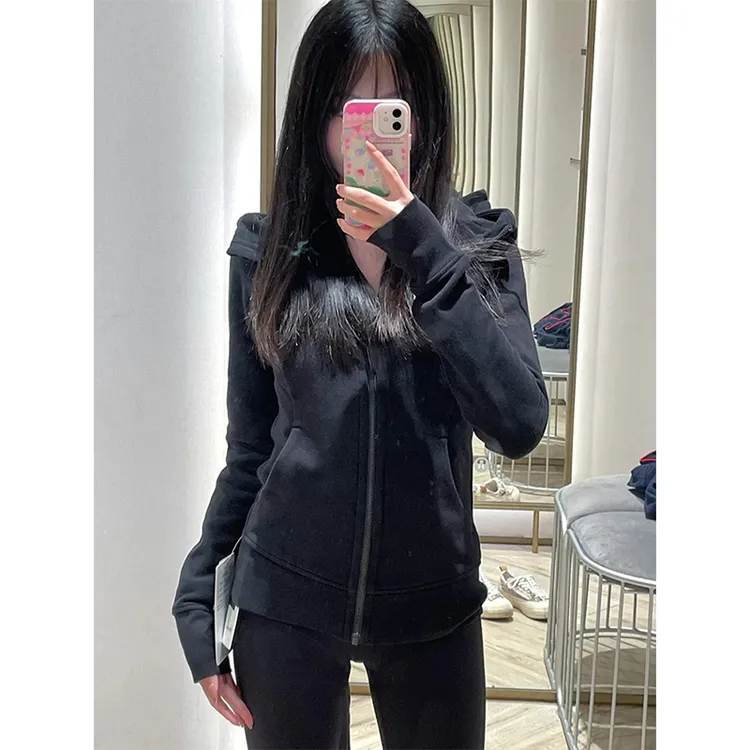 秋季黑色修身连帽卫衣外套女春秋爆款2025新款拉链高级感上衣即墨