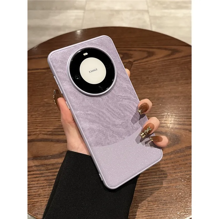 闪粉大理石磨砂适用华为mate60pro手机壳mate70pro+高级感mate80