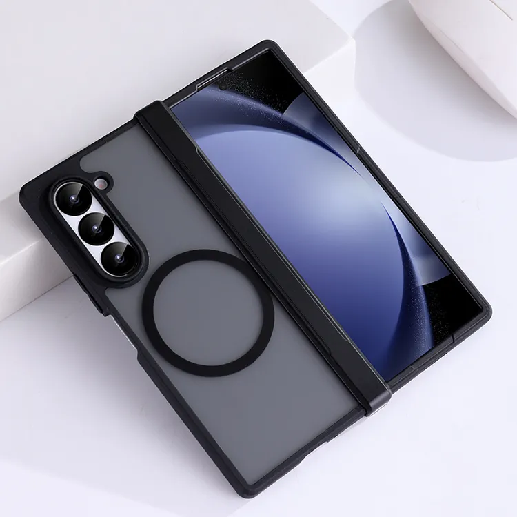 适用三星zfold67手机壳中轴保护zfold45磁吸w23W24软壳防摔简约男