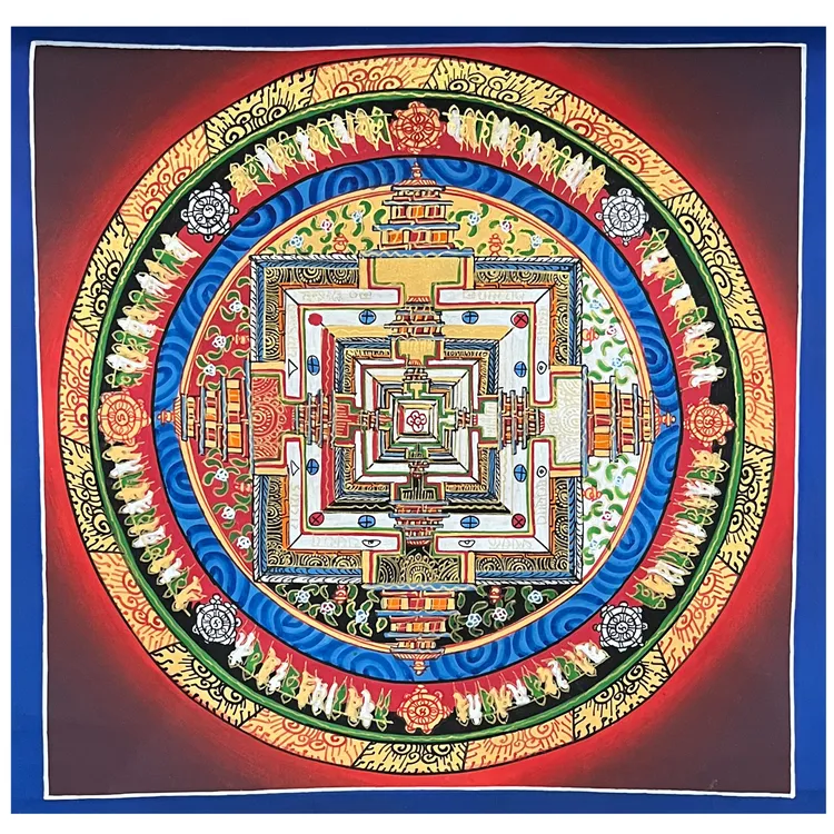 唐卡尼泊尔纯手绘唐卡坛城背景装饰画天然通用手工绘制卡