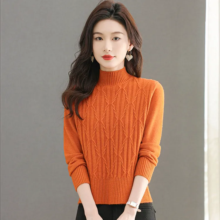 小个子短款冬季高档毛衣打底衫女内搭轻奢百搭显瘦针织衫加厚上衣