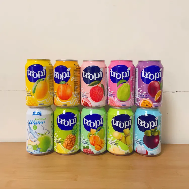 越南tropi芒果汁山竹汁饮料330ml罐装山竹甘蔗果汁果味天然椰子水