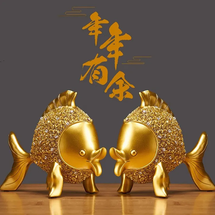 年年有余金鱼摆件乔迁新居礼品高档大气创意轻奢家居饰品玄关酒柜