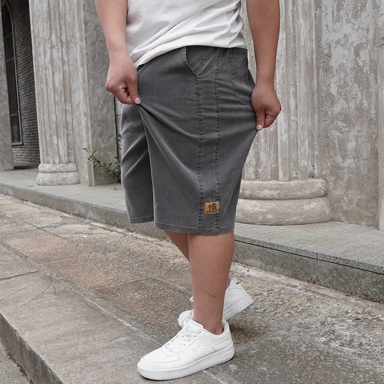 夏季莱塞尔大码休闲短裤男薄款五分裤宽松加肥加大七分胖子中裤