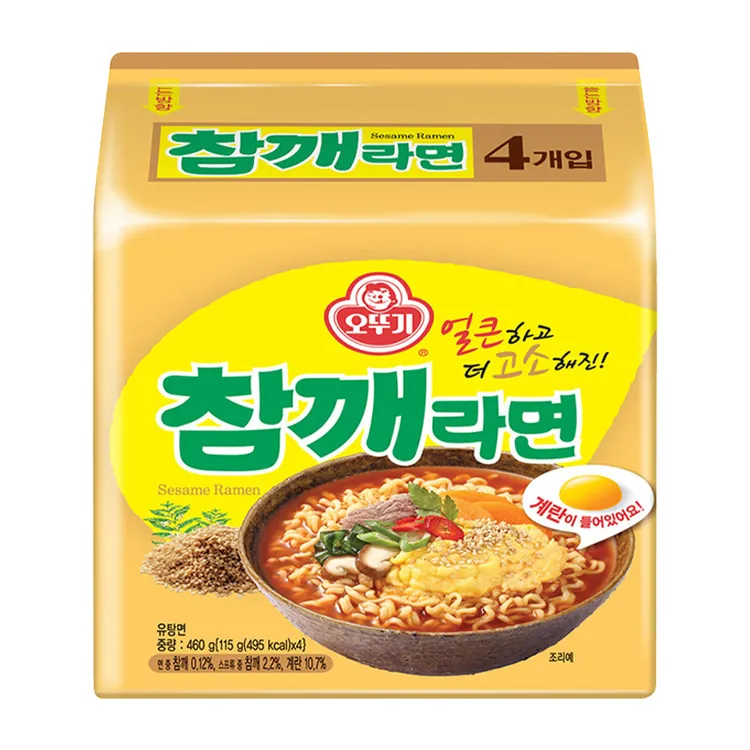 韩国不倒芝麻鸡蛋拉面营养方便面碳水油炸食用全家有料煮面添加