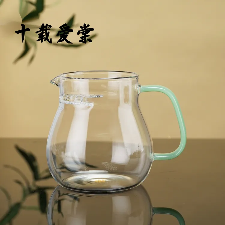 十载爱棠公道杯茶杯透明公道杯玻璃公道杯中式月牙过滤玻璃杯煮茶