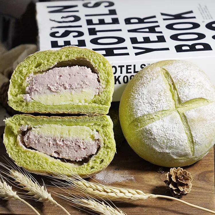 早餐即食健康面包抹茶树莓味抹茶树莓健康面包早餐即食