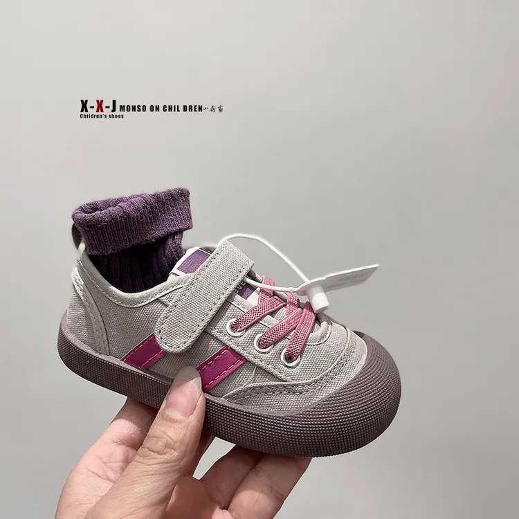 童鞋2025春季新款男童软底舒适运动休闲鞋韩版宝宝鞋子女童帆布鞋