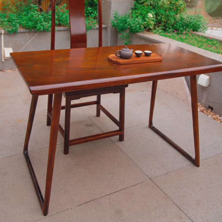 1.38米款黑金檀原木阳台茶桌书桌新中式家用茶几桌书法桌阳台茶几