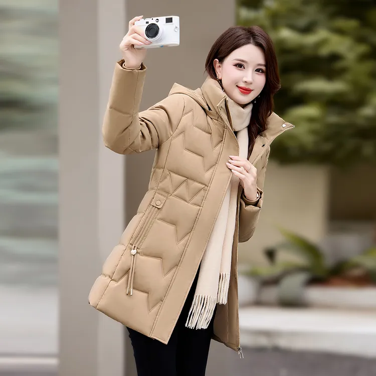 2024棉服新款女中长款冬季棉衣时尚修身显瘦加厚保暖外套棉袄