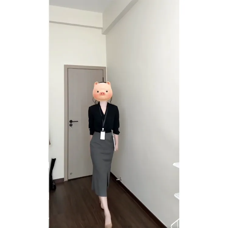 时尚穿搭女士秋季翻领排扣长袖小众显瘦韩版上衣衬衫开叉半身裙