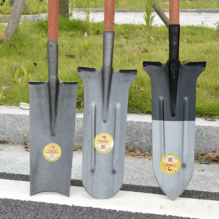 锰钢一体深挖铲加厚钢锹长款尖铲挖树挖深沟挖山药户外农用窄铁铲