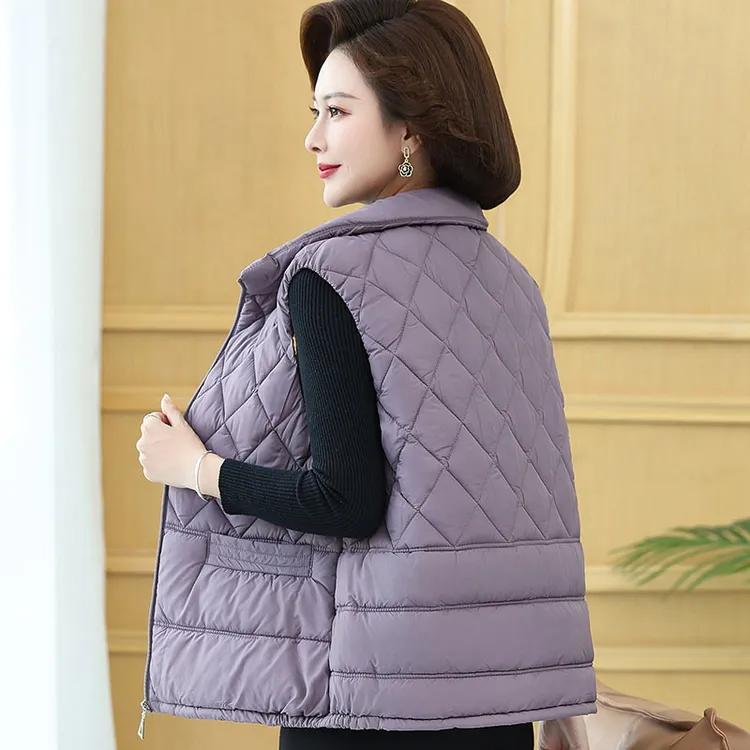 中年妈妈装马甲女装冬装新款中老年棉马夹母亲洋气衣服装棉衣外套