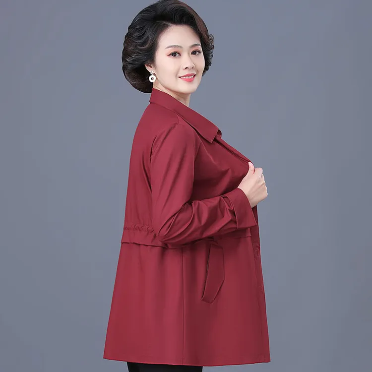 妈妈秋装外套新款中年妇女洋气中老年女装春秋季上衣薄款时尚风衣