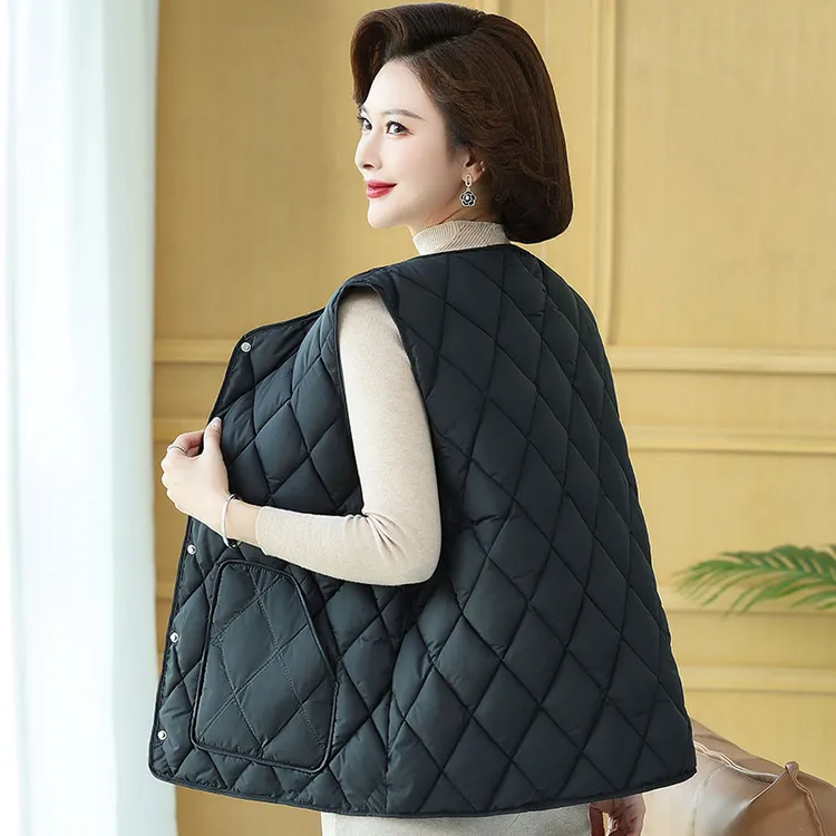 中老年马甲女冬装母亲洋气衣服马夹中年妈妈装秋冬款时尚上衣棉衣
