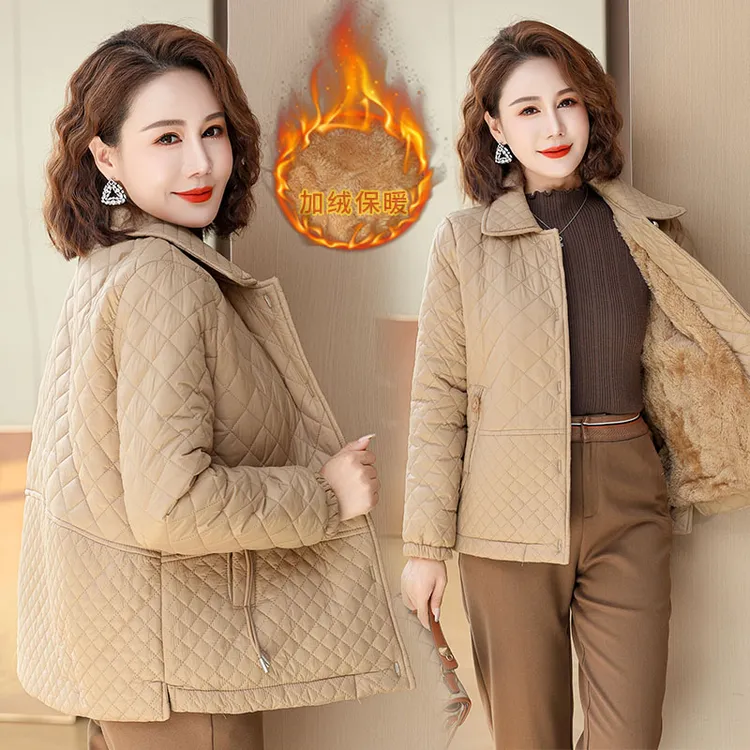 妈妈装冬装外套棉袄50岁60高档70中年洋气中老年女装加绒加厚棉衣