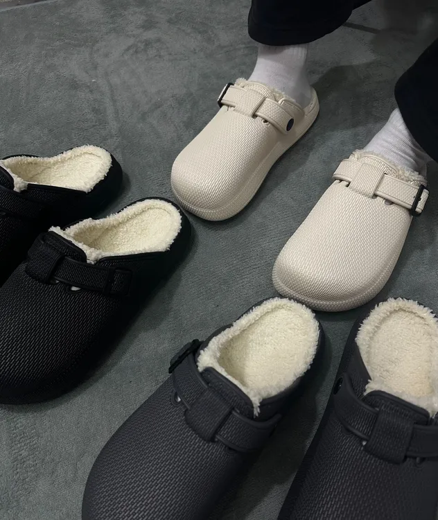 WEIXU 男士秋冬加绒勃肯情侣棉拖鞋女士新款百搭休闲包头加绒棉鞋