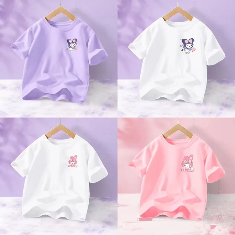 儿童棉质短袖T恤夏季洋气女童半袖韩版宝宝宽松上衣中小童