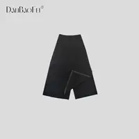 KAREN 2024秋高级女装简约复古纯色不规则纸片裙裤YLM0030