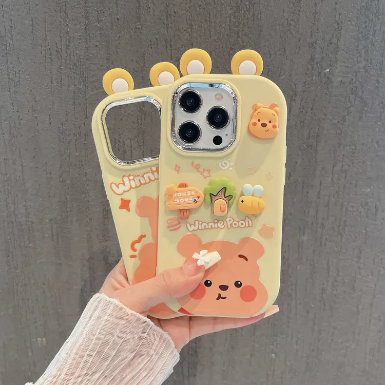 适用于苹果15华为mate60_oppo小米荣耀维尼小熊镜框小胖墩手机壳