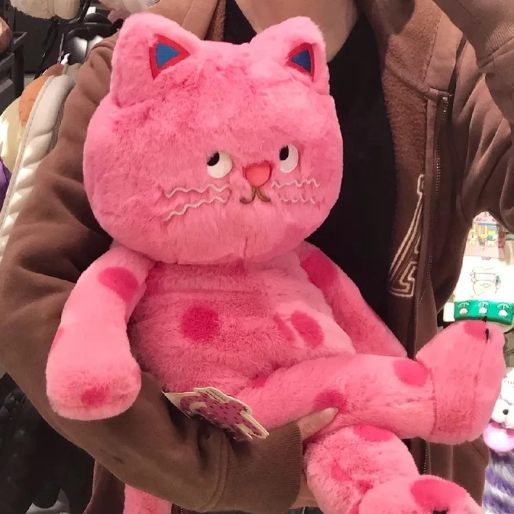 网红可爱波点猫咪玩偶抱枕抱睡公仔卡通丑萌布娃娃毛绒玩具礼物