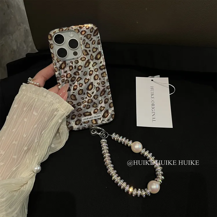 回可ins羽纱豹纹适用苹果15手机壳iPhone14/13/12promax女11防摔