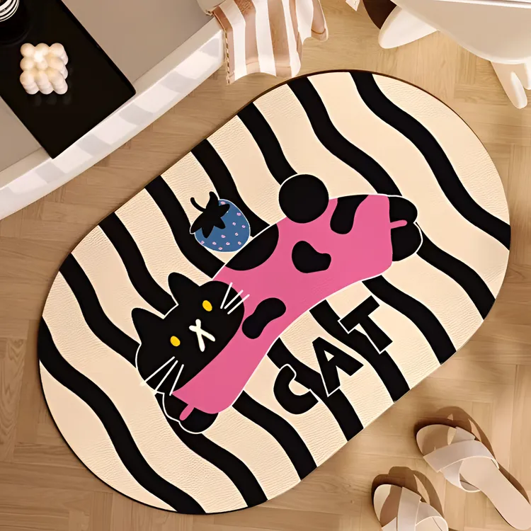 硅藻泥卡通浴室地垫卫生间吸水防滑速干耐脏进门垫子厕所脚垫