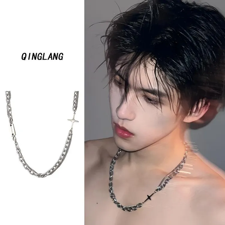 钛钢项链 钛钢项链男痞帅潮不掉色轻奢小众高级设计感百搭锁骨链