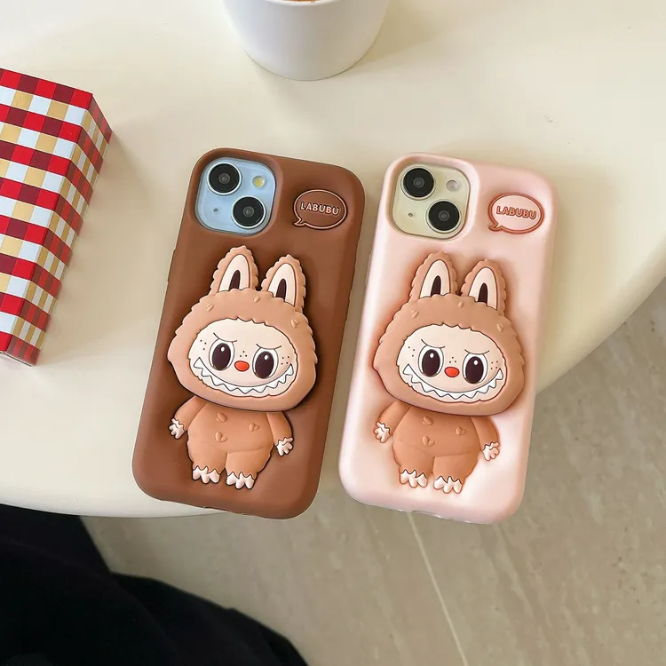 苹果三星|拉支架卡通可爱适用iPhone17p创意布立体16软硅胶手机壳