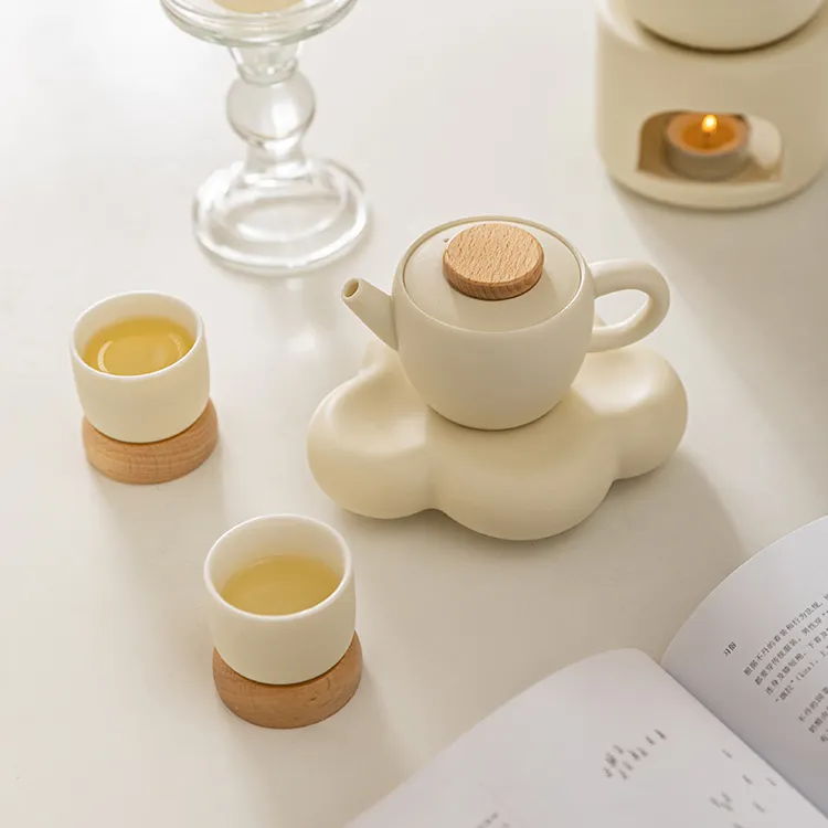 【摩登主妇】茶壶泡茶七夕底座煮茶炉煮茶器陶瓷新婚茶具套装礼盒