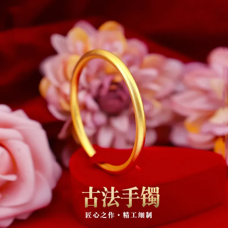 铜合金手镯 《素圈古法传承手镯》实心经典简约百搭不掉色女款时