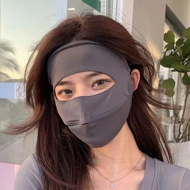遮脸护脸通用防晒口罩脸基尼真丝冰丝透气孔防紫外线女面罩
