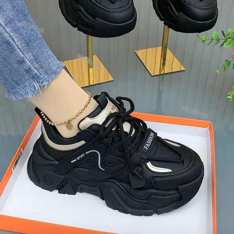 老爹鞋显脚小2025春秋款高颜值松糕底厚底增高软底轻便休闲运动鞋