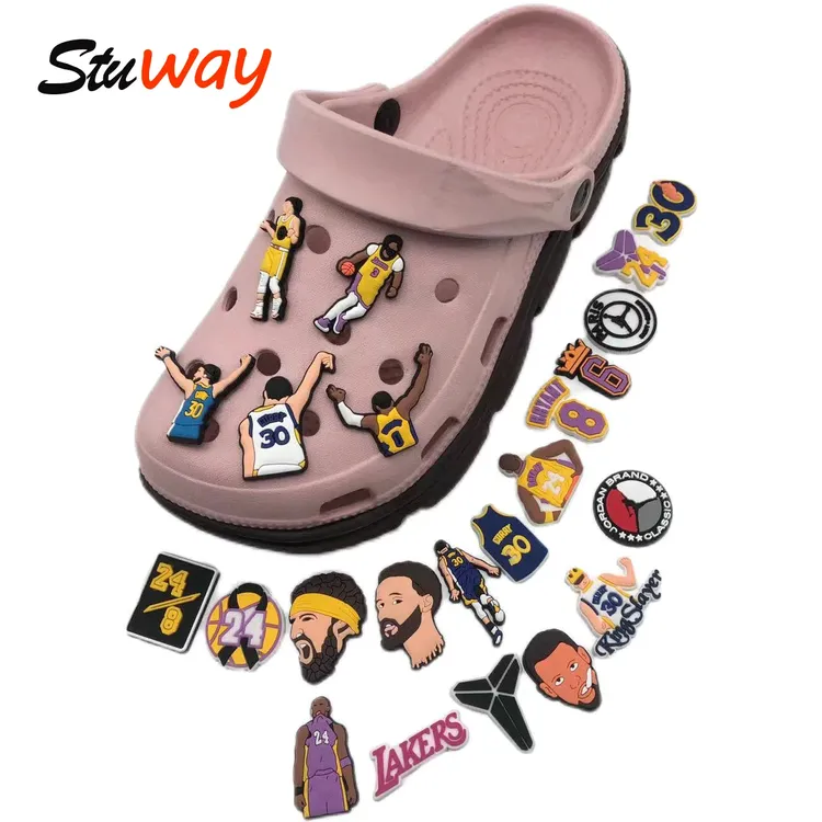 Stuway篮球鞋花洞洞鞋鞋扣卡通装饰球星系列可拆卸DIY配饰