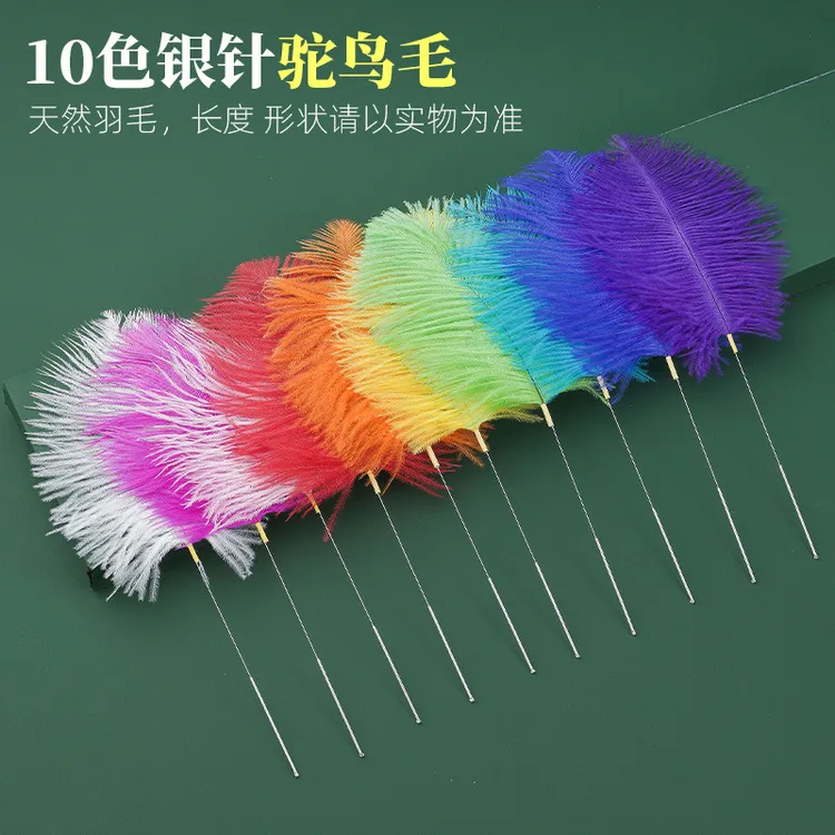 银针鸵鸟毛 采耳工具美人手银针孔雀毛扫脸芙蓉杵带眼大片羽毛掏