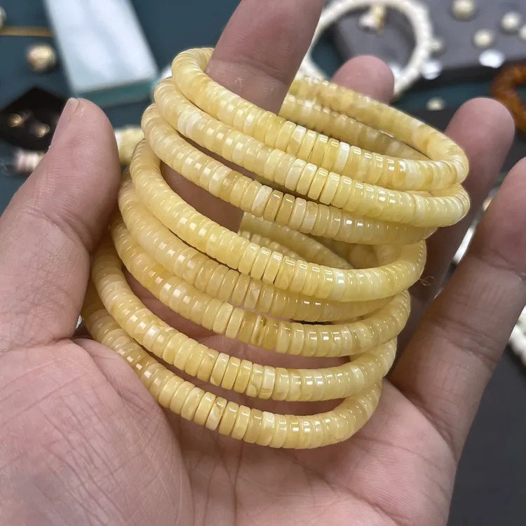 7mm精工(双面极限弧工艺)蜜蜡药片隔片手串(多样性发货发一条）