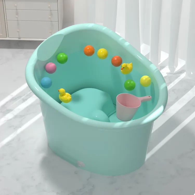 宝宝洗澡桶婴儿家用泡澡儿童浴缸大号全身泡澡婴儿游泳沐浴桶可坐