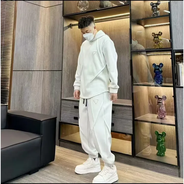 『小宇』xy-7215秋冬加绒加厚宽松百搭男士哈伦裤时尚卫衣休闲套