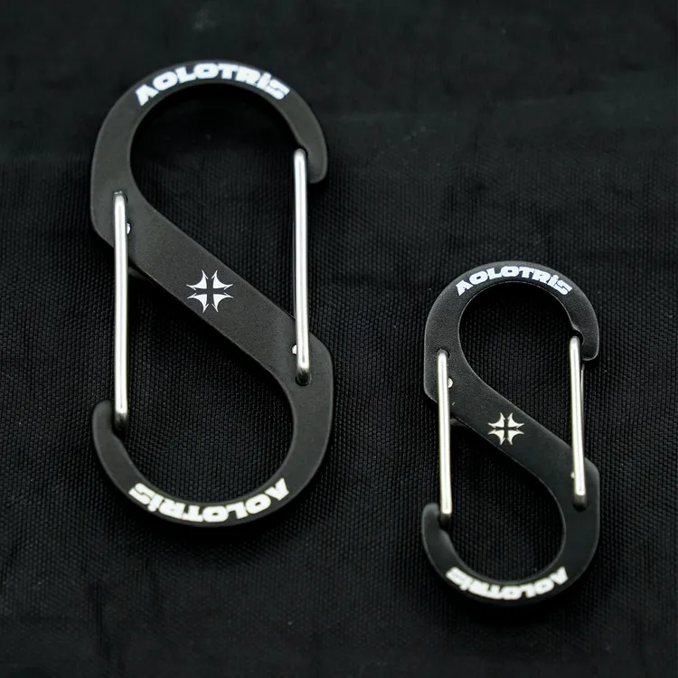 AOLOTRIS傲洛铝合金挂钩多功能战术挂钩户外露营钓鱼配件s扣黑色