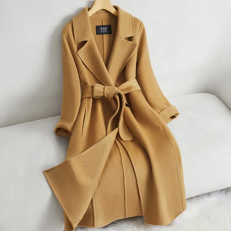 双面羊绒大衣女中长款修身高端2025年新款羊毛呢外套秋冬爆款女装