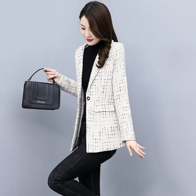 GIEVSZHE/纪诗哲韩版小西装上衣小香风春秋气质小个子洋气百搭ins