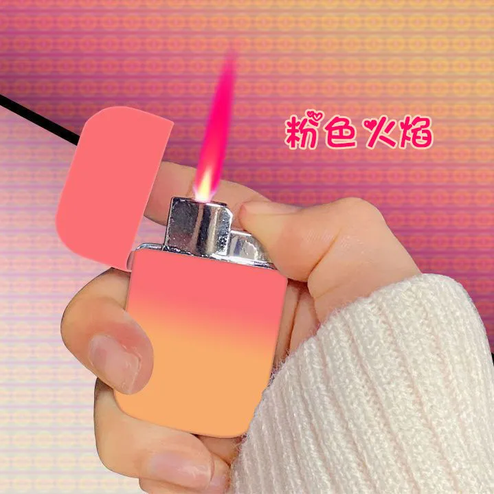 新款充气防风打火机耐用女士可爱创意潮定制刻字送男友点烟器礼物