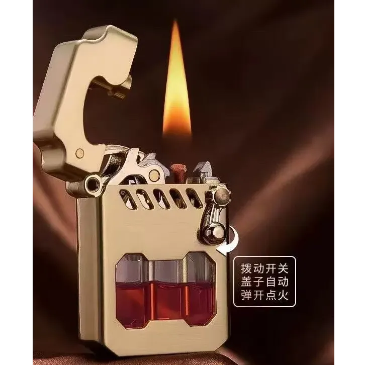 新款机甲鲲透明仓机械煤油打火机高颜值打火机2025年火爆款网红款