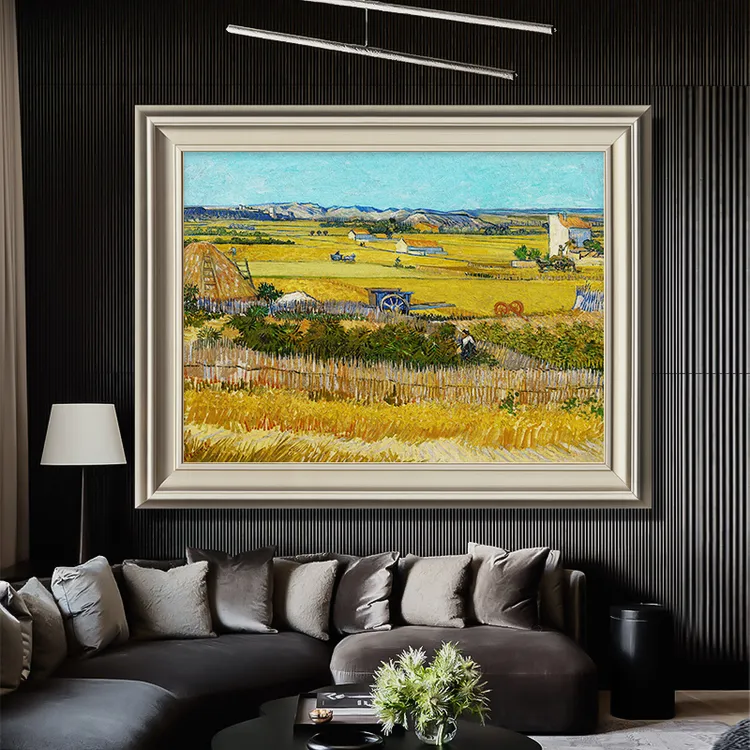 摩马艺品玄关装饰画走廊尽头挂画美式欧式壁画手绘油画肌理丰收