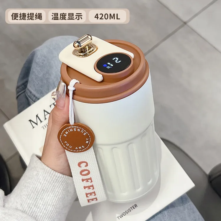 智能显温保温杯女2025新款高颜值杯子316不锈钢大容量办公室水杯